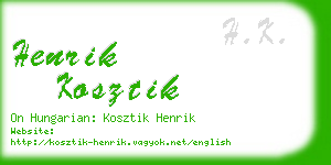 henrik kosztik business card